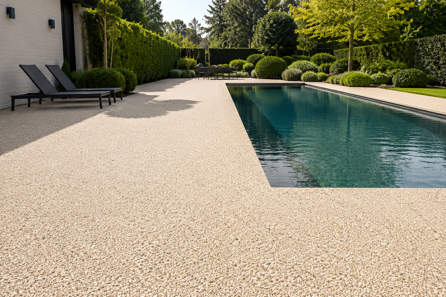 Tapis de pierre contour de piscine
